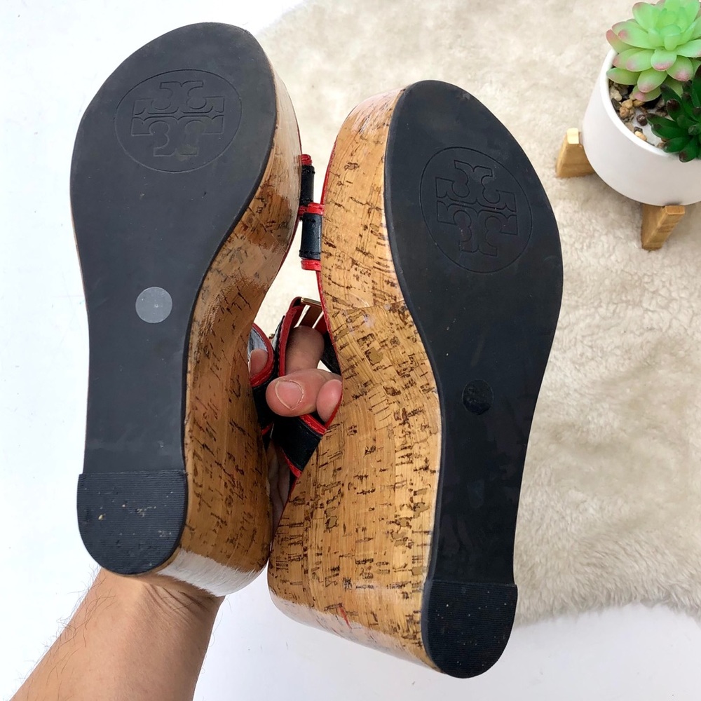 *Tory Burch | Red Navy Volcano Angeline Wedges 7.5 - Picture 12 of 14